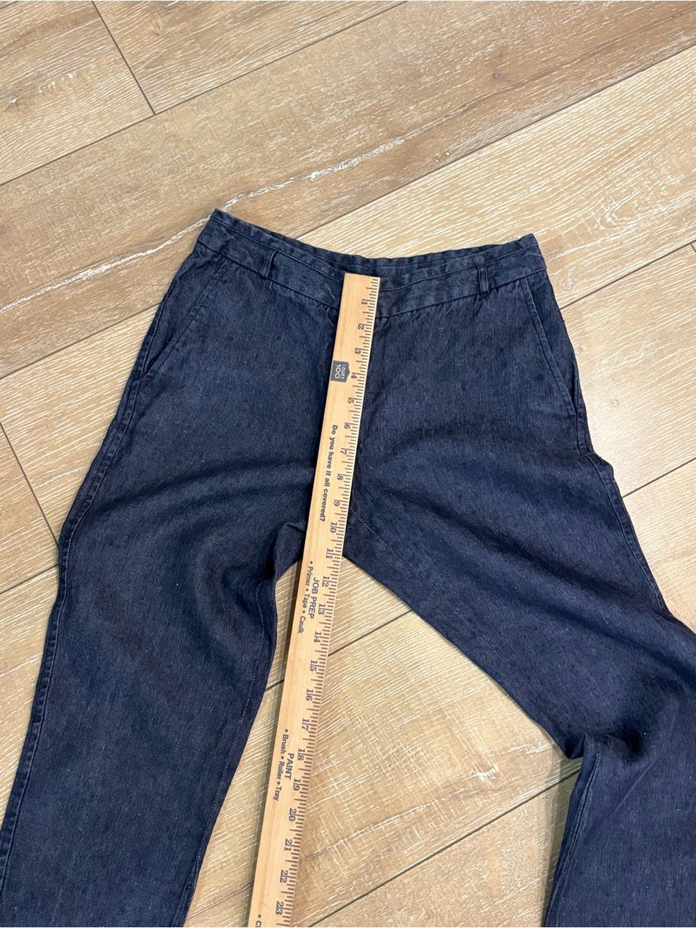 Luciano Barbera Women’s Italian 40 Black 100% Linen Straight Leg Pants - Picture 5 of 11